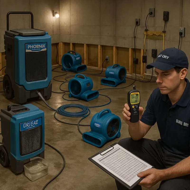 Structural Drying and Dehumidification process in Lonsdale, MN